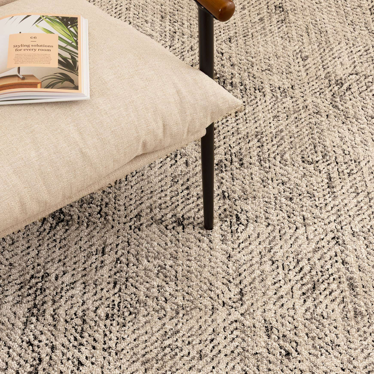 Beige & Charcoal Dalila Diamonds Rug