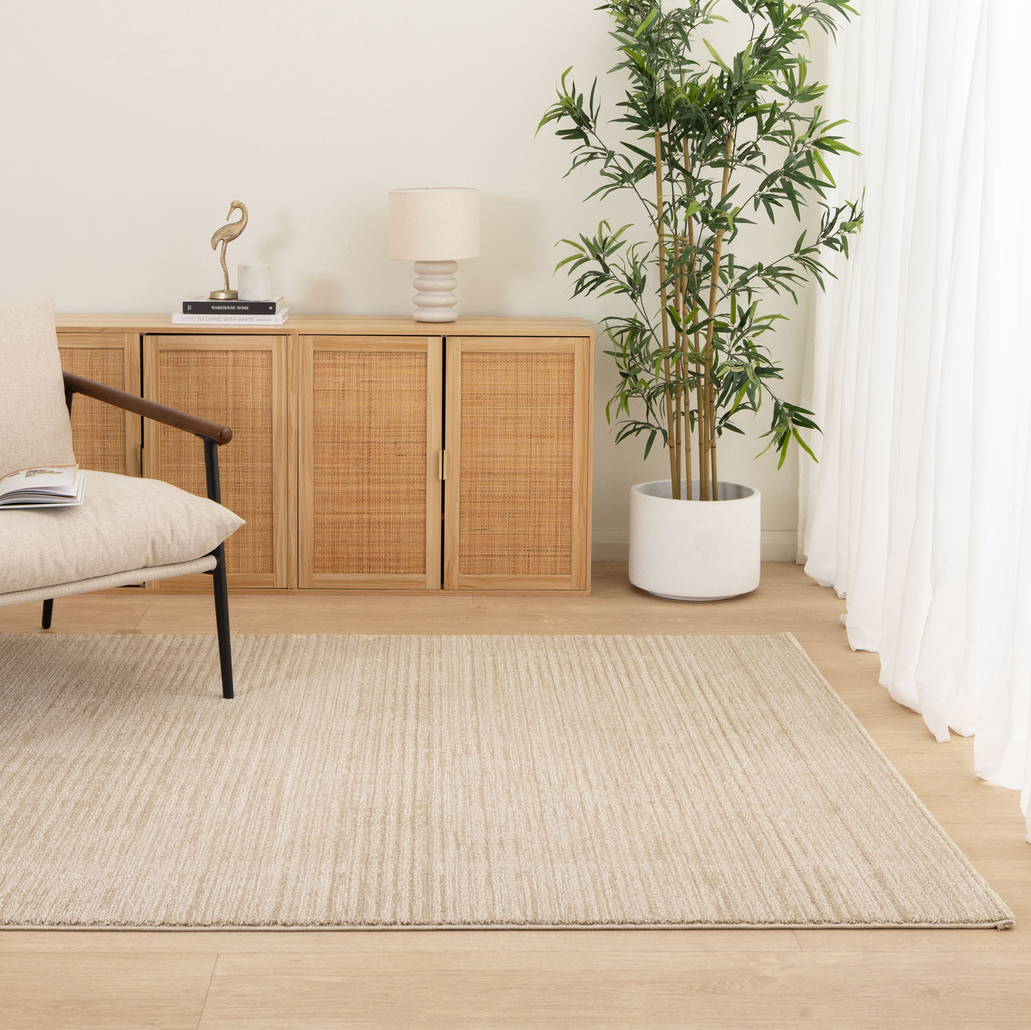 Cream & Beige Dalila Lines Rug