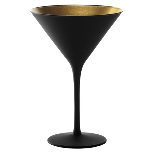 Matte Black & Gold Stolzle Olympic 240ml Cocktail Glass
