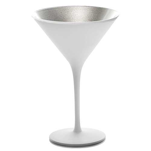 Matte White & Silver Stolzle Olympic 240ml Cocktail Glass