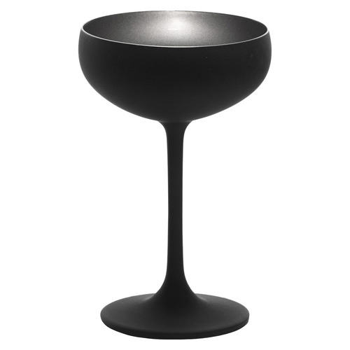 Matte Black & Silver Stolzle Olympic 230ml Champagne Coupe Glass
