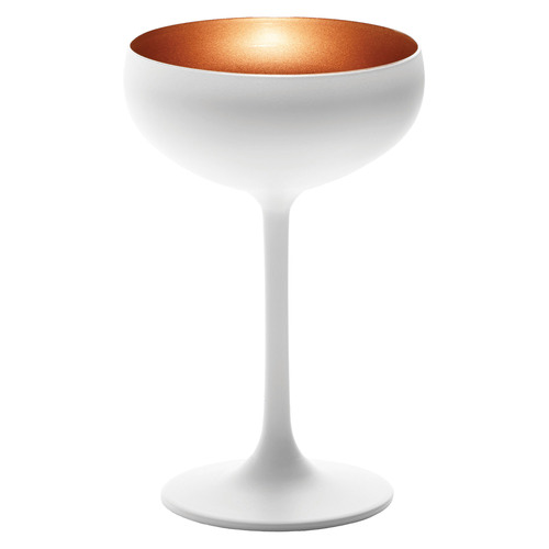 Matte White & Bronze Stolzle Olympic 230ml Champagne Coupe Glass
