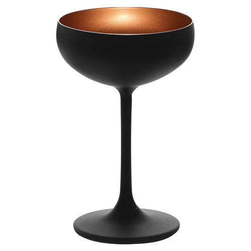 Matte Black & Bronze Stolzle Olympic 230ml Champagne Coupe Glass