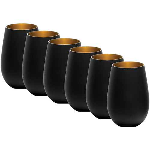 Matte Black & Gold Stolzle Olympic 465ml Tumbler