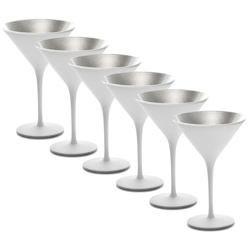 Matte White & Silver Stolzle Olympic 240ml Cocktail Glass