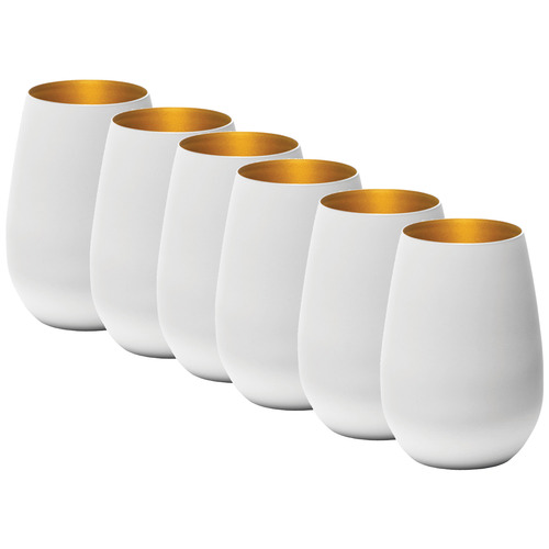 Matte White & Gold Stolzle Olympic 465ml Tumbler