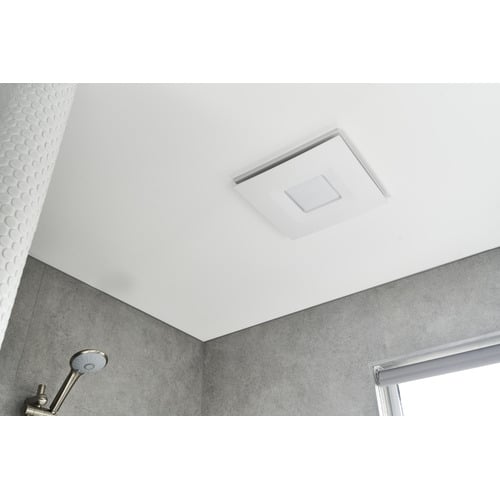Hybrid 330mm Square Bathroom Exhaust Fan with LED Light