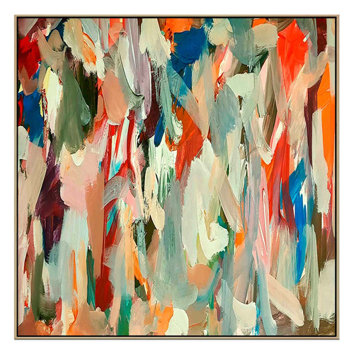 Fragments Oak Framed Canvas
