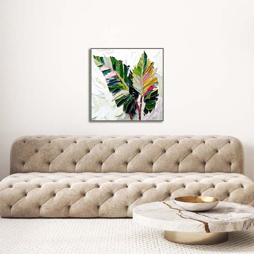 Rainbow Palms Oak Framed Canvas