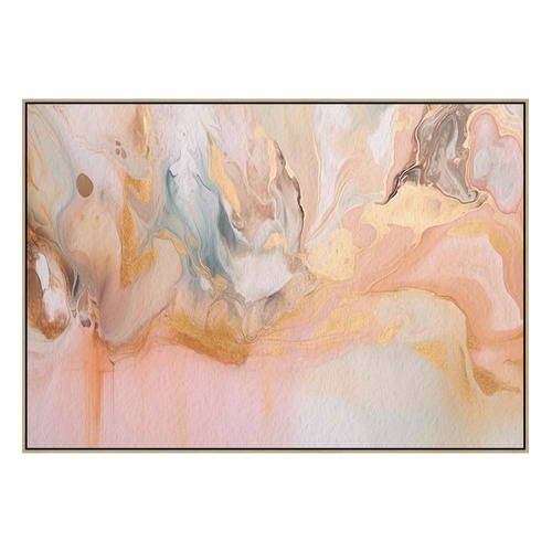 Gold Ripple Oak Framed Canvas