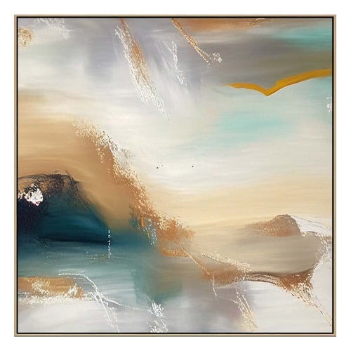 Coastal Calm Oak Framed Canvas
