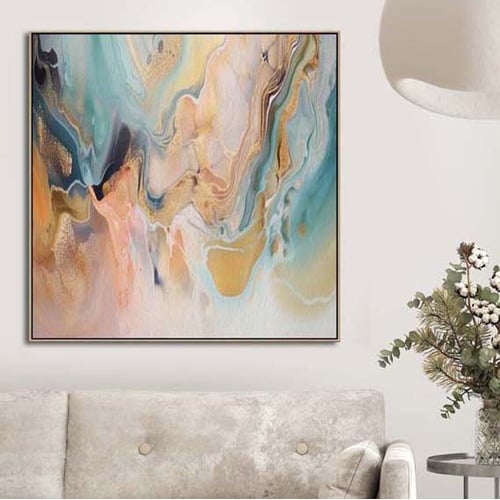 Ripple Effect Oak Framed Canvas