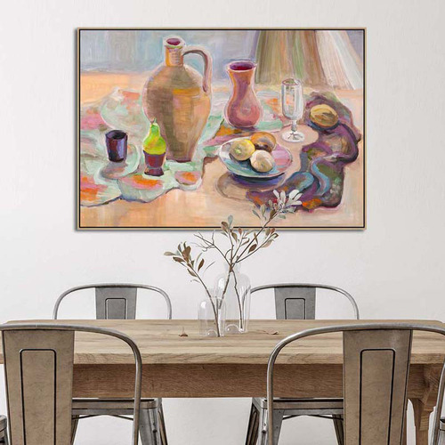 Teatime Oak Framed Canvas