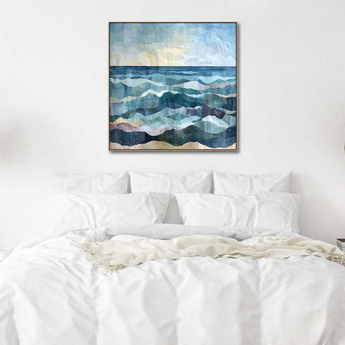 Costa Azzura Oak Framed Canvas
