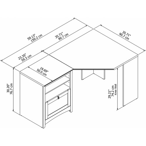 Corner Office Serene Cherry George Desk & Reviews | Temple & Webster