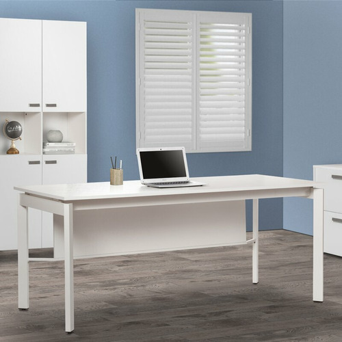 Corner Office White Sheridan Desk with Modesty Panel Temple & ster