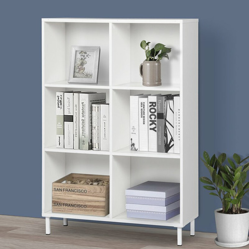 Corner Office White Sheridan 6 Shelf Bookcase Temple & ster