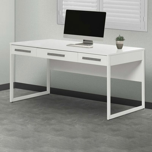 Corner Office White Sheridan 3 Drawer, White Desk 100cm Wide With Drawers And