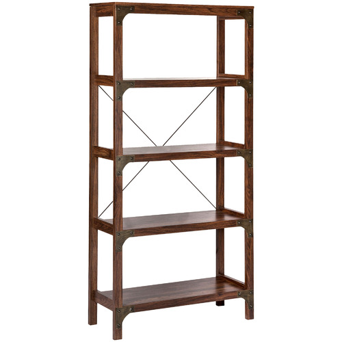 Corner Office Dark Timber Morrison 5 Tier Bookcase Temple & ster
