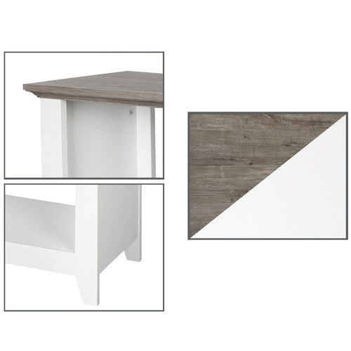 Grey Oak & White Bronville 6 Cubic Organizer