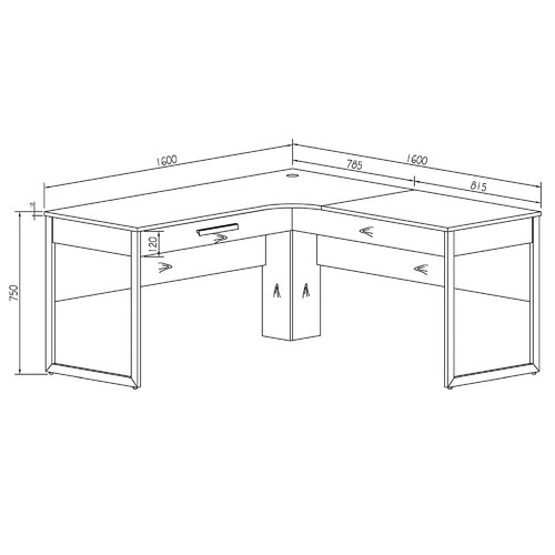 Corner Office Andy L-Shaped Desk with Mobile Pedestal | Temple & Webster