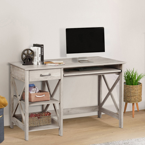 Corner Office Washed Grey Nancy Writing Desk Temple & ster