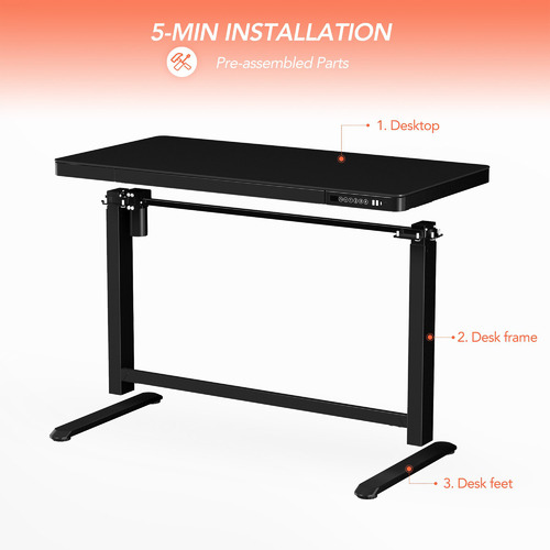 Home Office Single Electric Motor Sit & Stand Desk