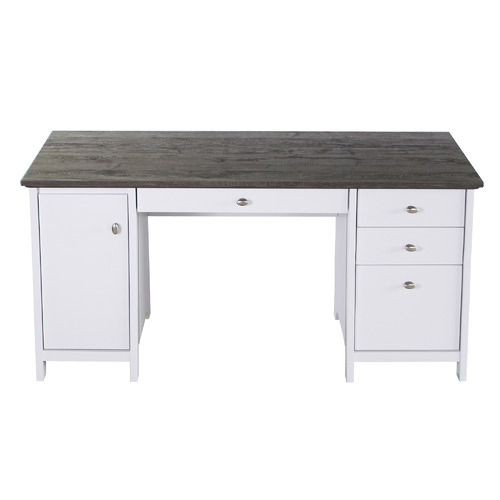 Corner Office Grey & White Armitage Writing Desk | Temple & Webster