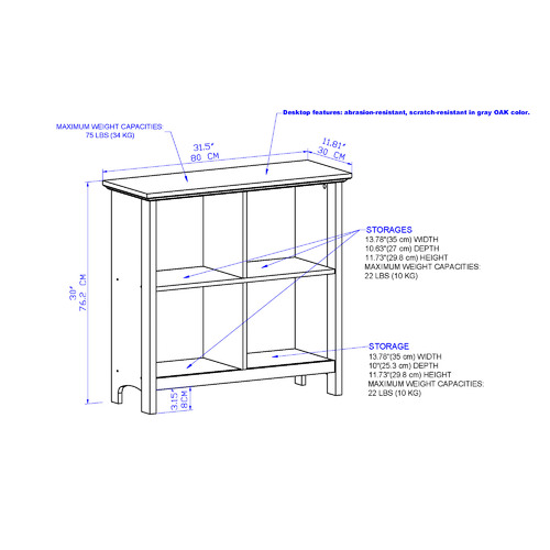 Grey & White Armitage 4 Cube Bookcase