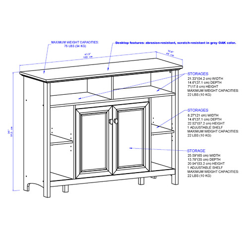 Grey & White Armitage Storage Cabinet