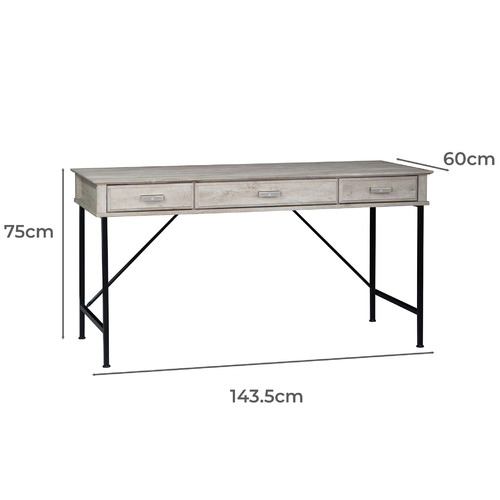 Elle 3 Drawer Writing Desk