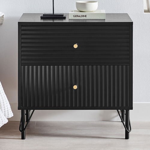 Corner Office Darwin 2 Drawer Bedside Table Temple & ster