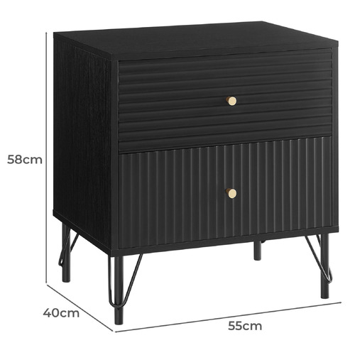 Corner Office Darwin 2 Drawer Bedside Table Temple & ster