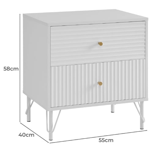 Darwin 2 Drawer Bedside Table
