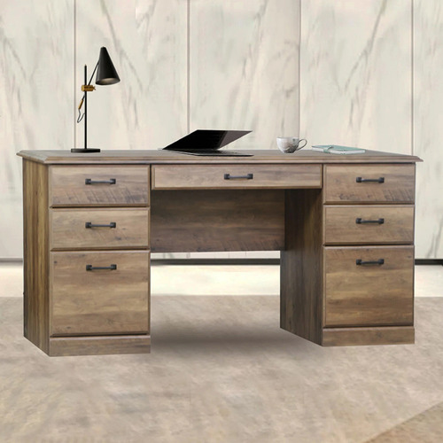 Rustic Oak Dansea Executive Desk | Temple & Webster