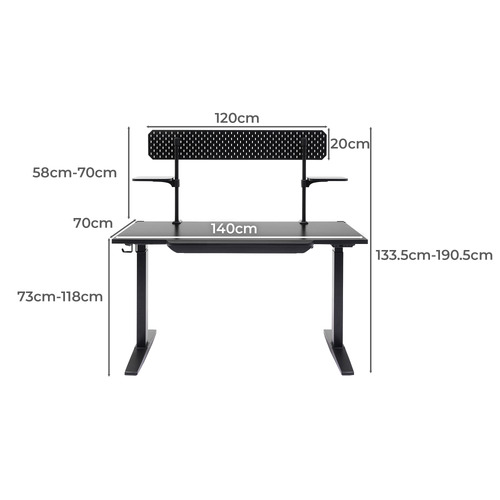 Oliever RGB Lighting Electric Sit & Stand Desk