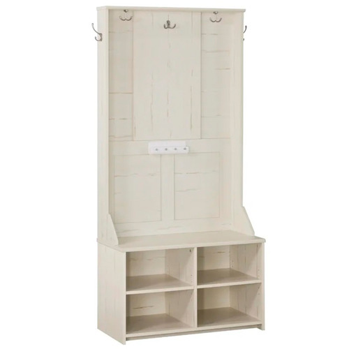 Antique White Aster 4 Shelf Hall Tree