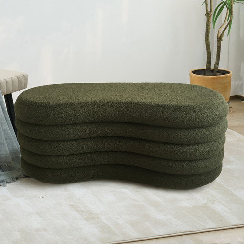 Andres Boucle Storage Ottoman Bench