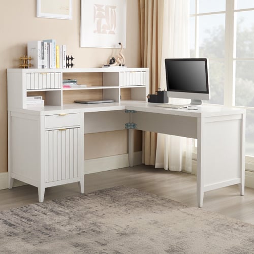 Ailani L-Shaped Desk with Hutch