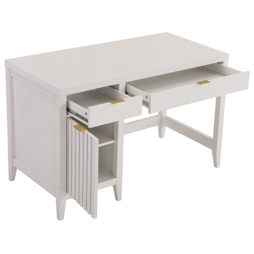Aspen Credenza Desk in Matte White