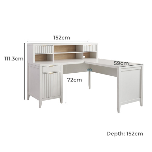 Rylee L-Shaped Desk with Hutch