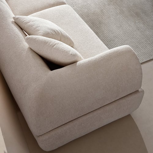 Beige Sarah 4 Seater Boucle Sofa