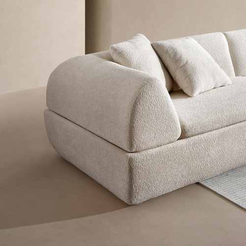 Beige Sarah 4 Seater Boucle Sofa