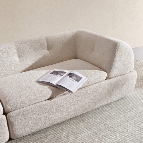 Beige Sarah 4 Seater Boucle Sofa