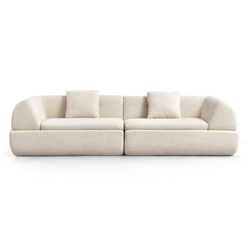 Beige Sarah 4 Seater Boucle Sofa