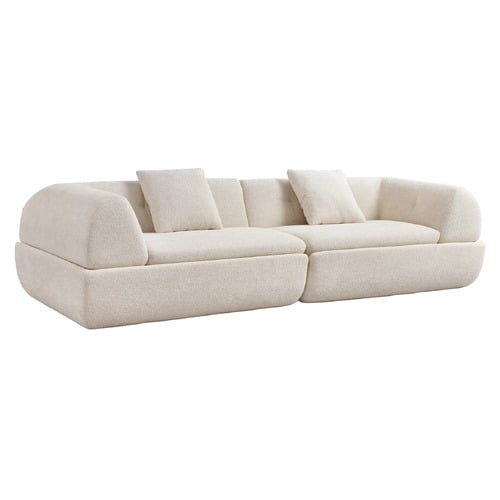 Beige Sarah 4 Seater Boucle Sofa