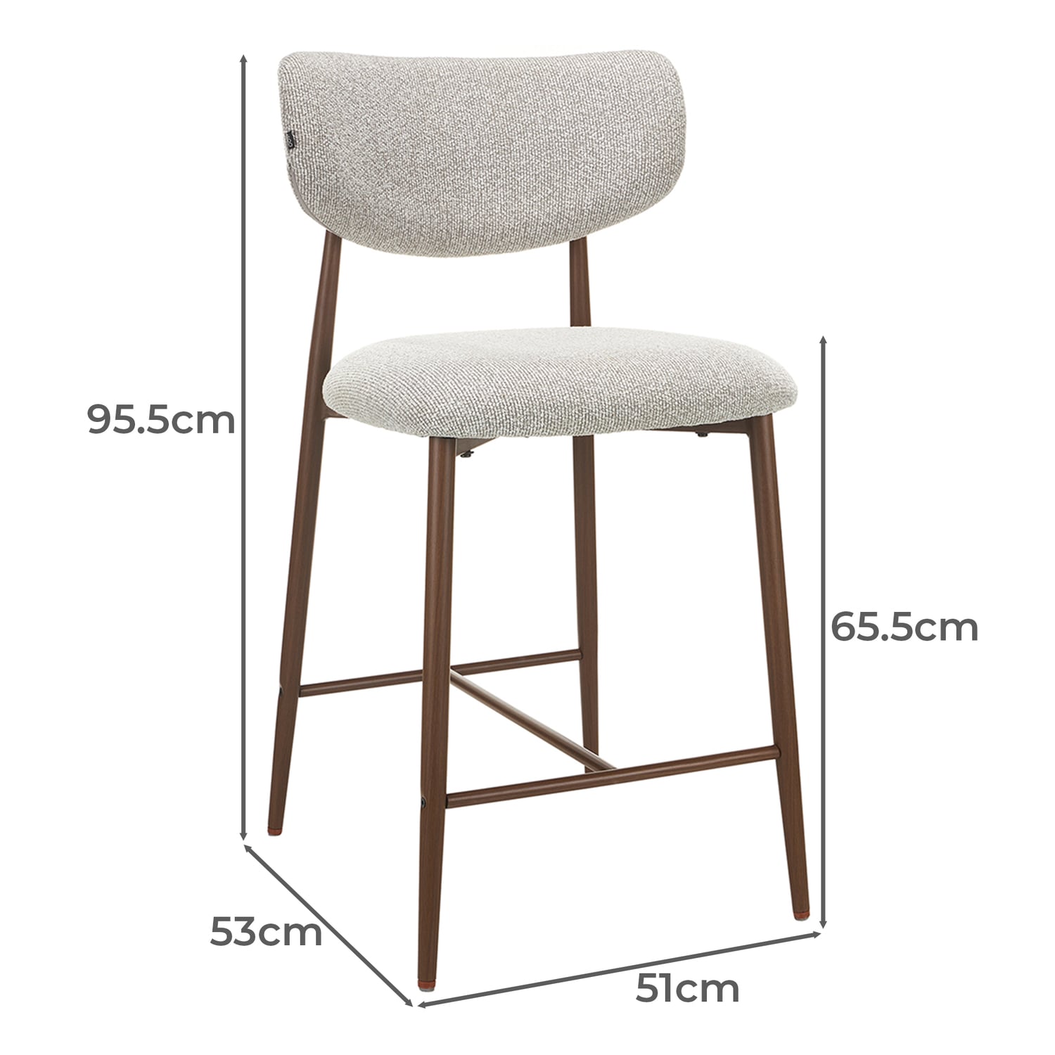65.5cm Seymour Boucle Bar Stools