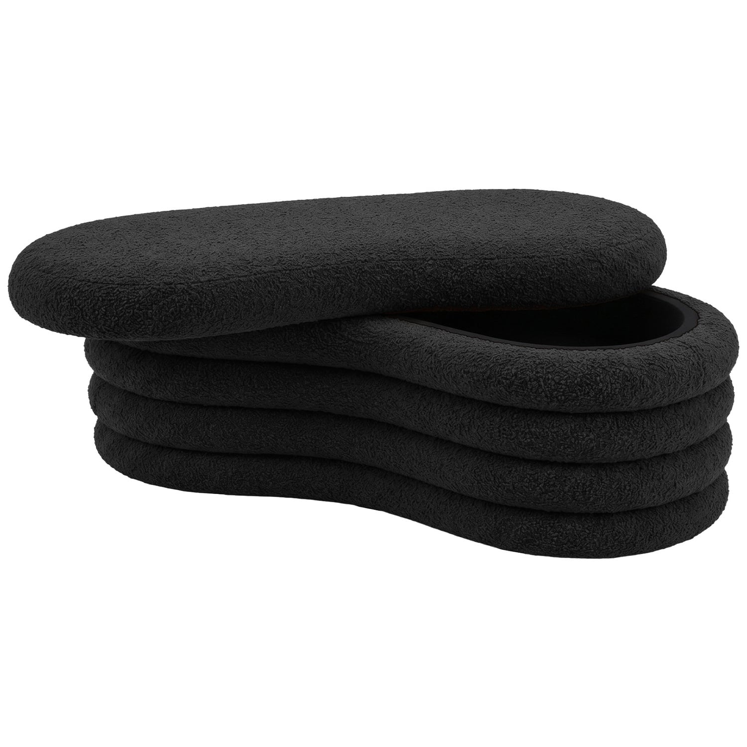 Andres Boucle Storage Ottoman Bench