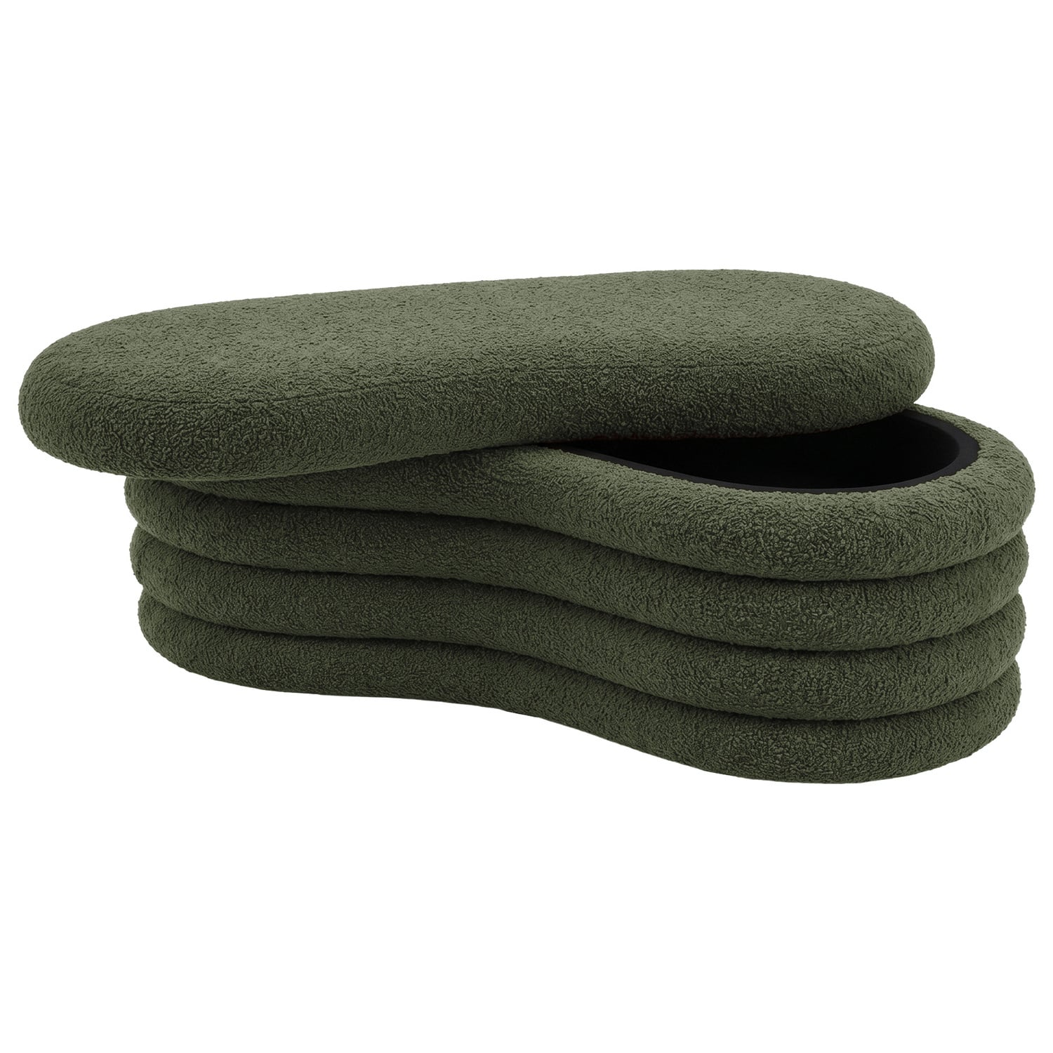 Andres Boucle Storage Ottoman Bench