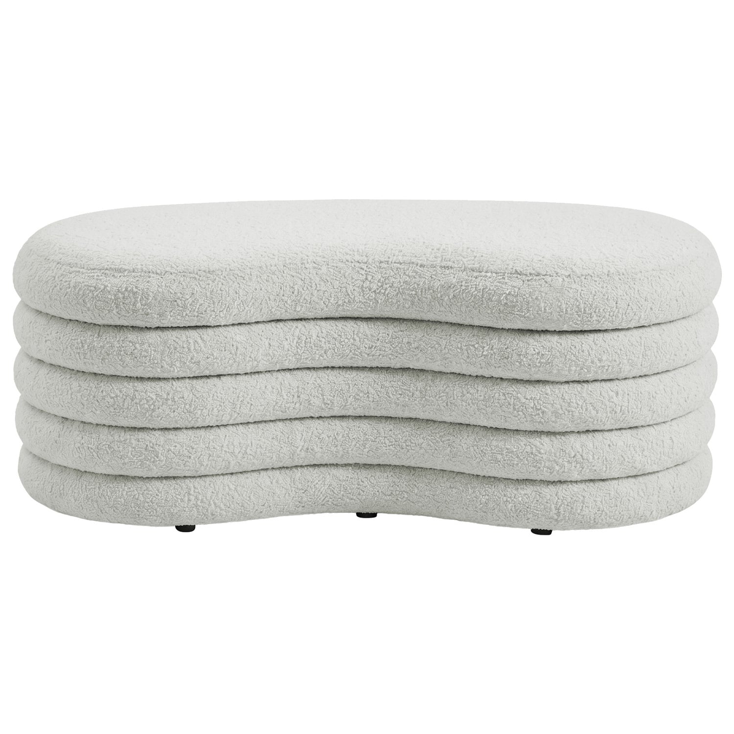 Andres Boucle Storage Ottoman Bench